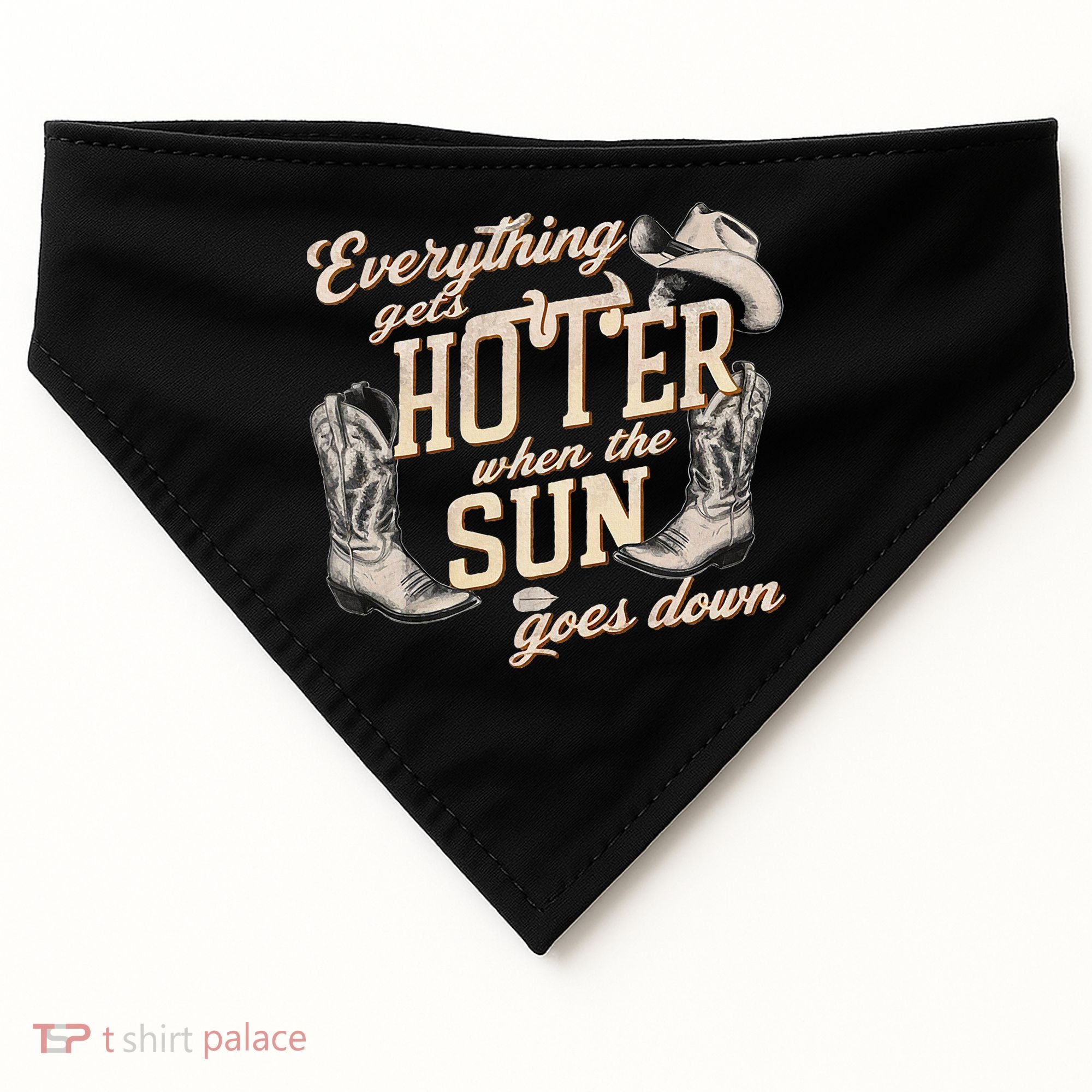Everything Gets Hotter When The Sun Goes Down Country Music USA-Made Doggie Bandana