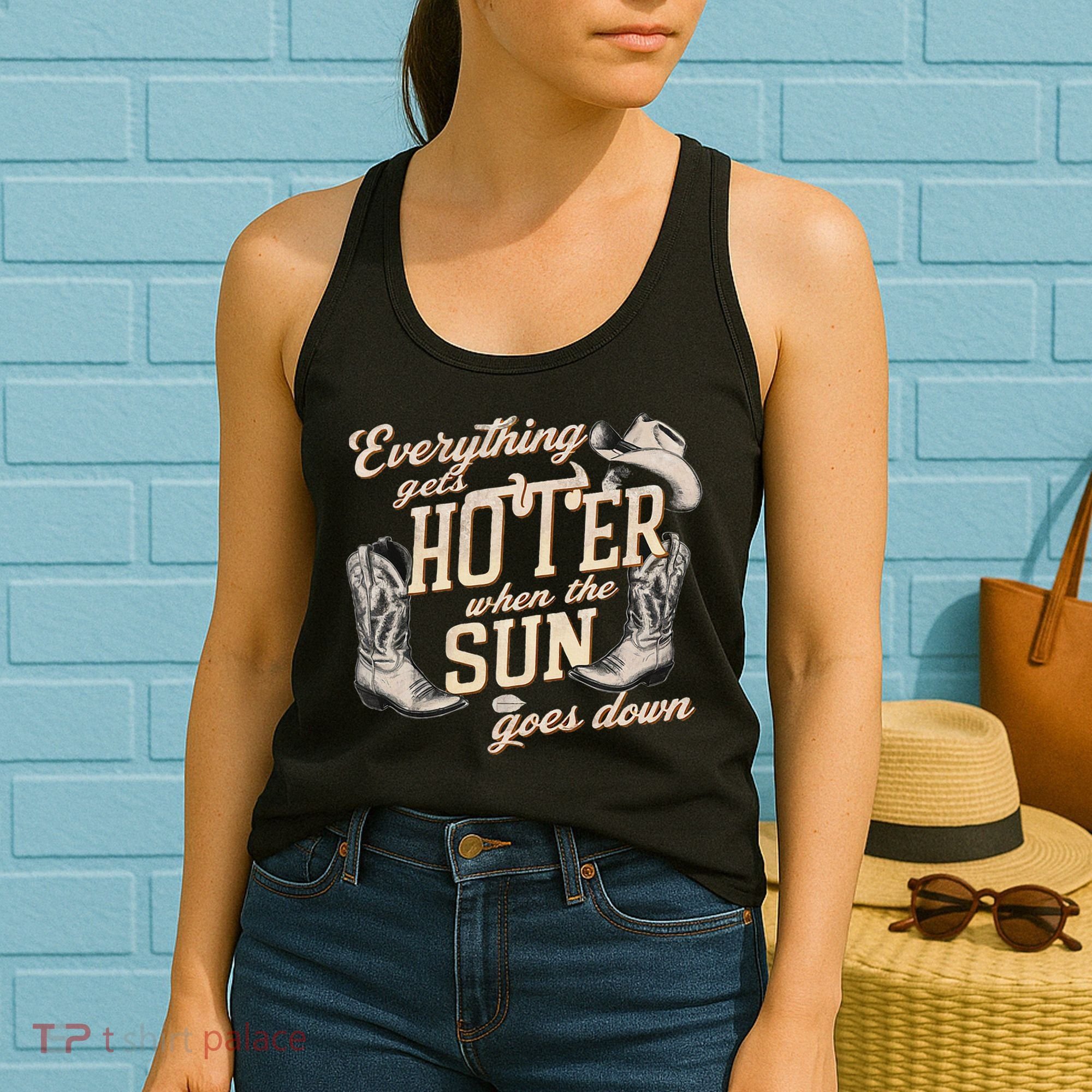Everything Gets Hotter When The Sun Goes Down Country Music Women's Tank Top