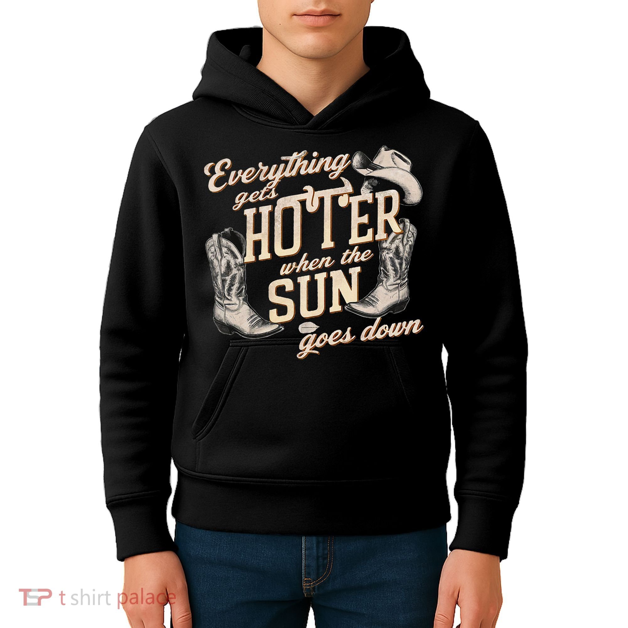 Everything Gets Hotter When The Sun Goes Down Country Music Kids Hoodie