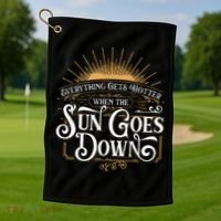 Everything Gets Hotter When The Sun Goes Down Country Music Golf Towel thumb 1