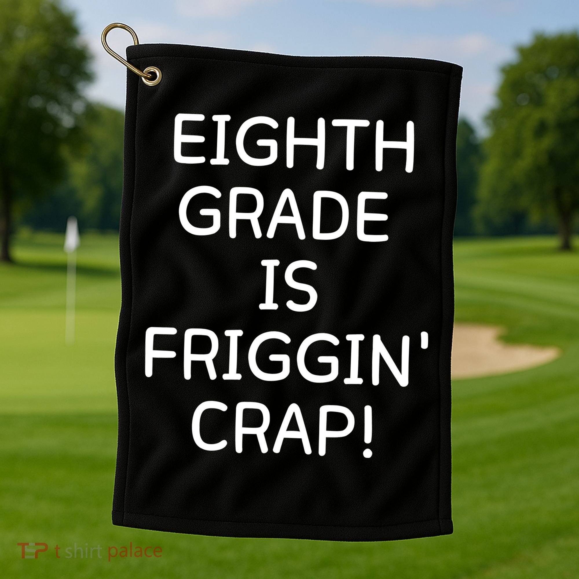 Eighth Grade Is Friggin Crap Funny Golf Towel