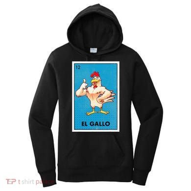 El Gallo Lottery Tradicional Vintage Rooster Women's Hoodie