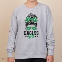 Eagles Girl Messy Bun Women's Sweatshirt thumb 0