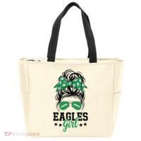 Eagles Girl Messy Bun Tote Bag thumb 0