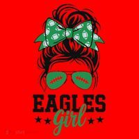 Eagles Girl Messy Bun Santa Hat thumb 1