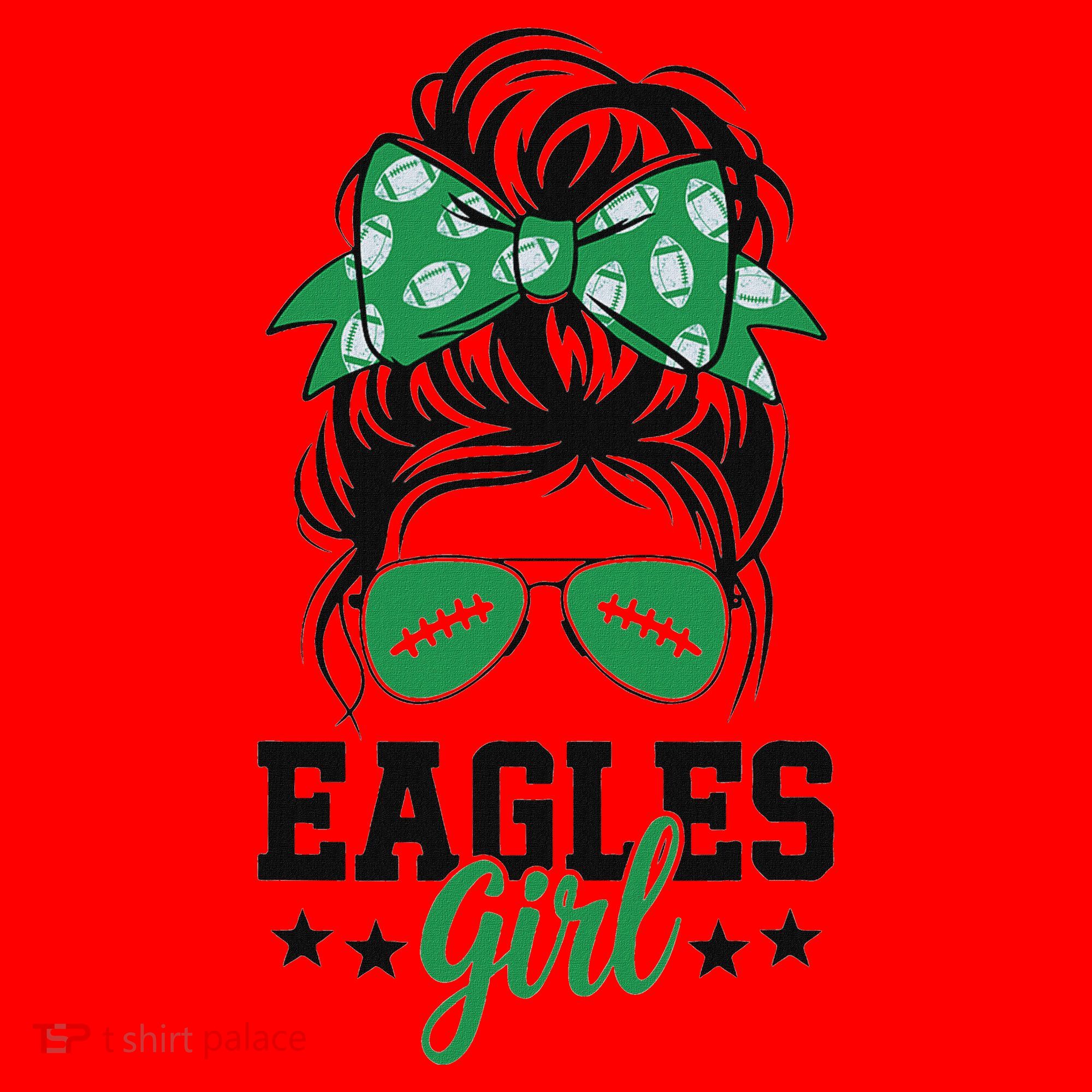 Eagles Girl Messy Bun Santa Hat