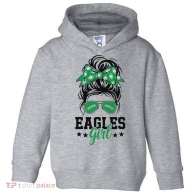 Eagles Girl Messy Bun Toddler Hoodie