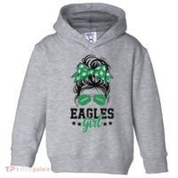 Eagles Girl Messy Bun Toddler Hoodie thumb 0