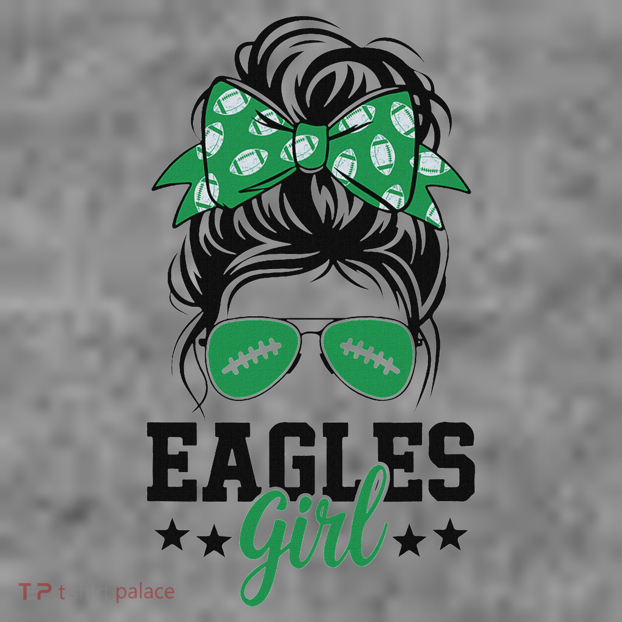 Eagles Girl Messy Bun Toddler Hoodie
