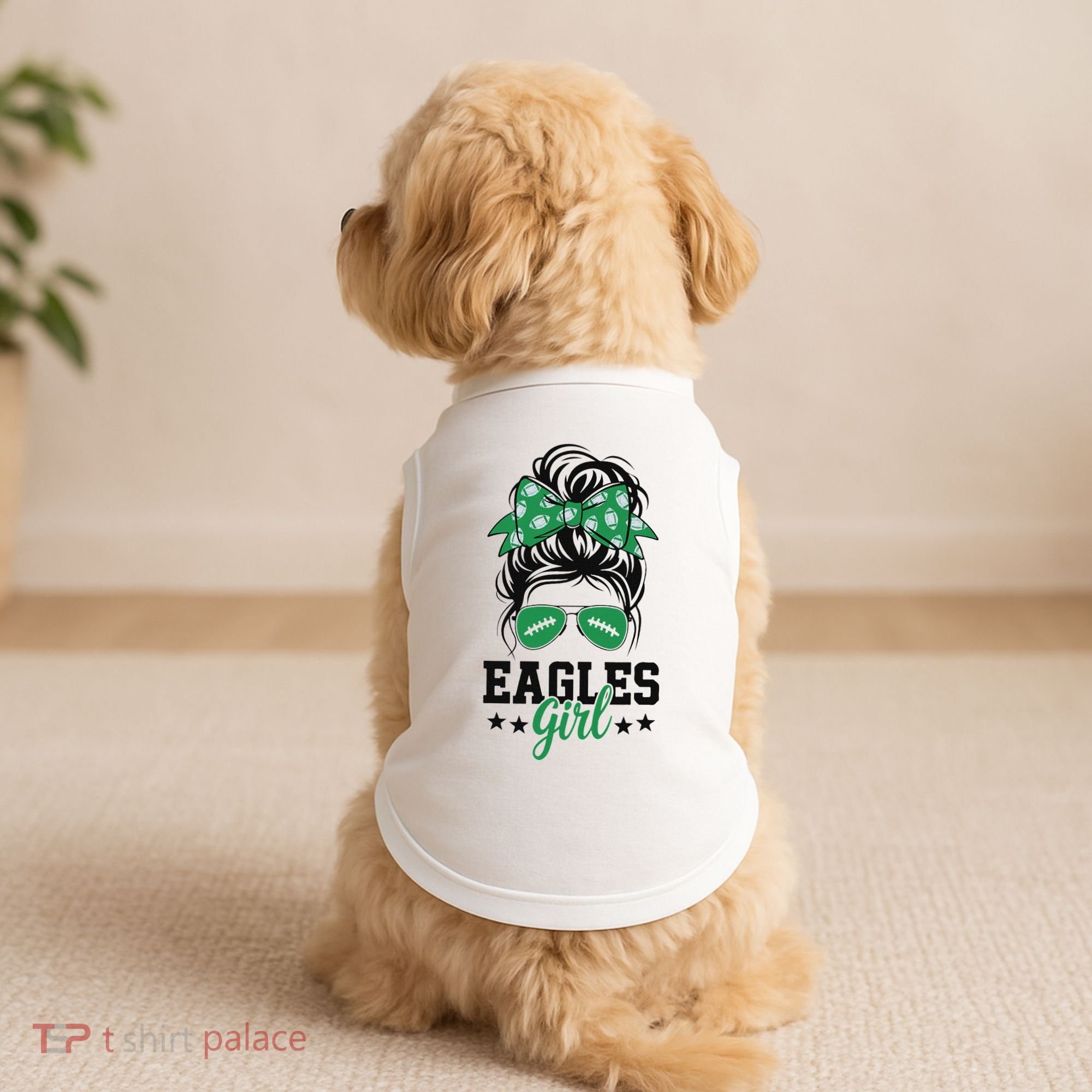 Eagles Girl Messy Bun Doggie Tank