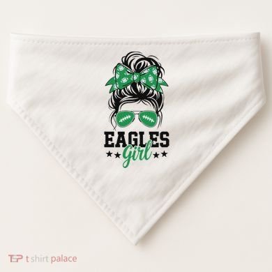 Eagles Girl Messy Bun USA-Made Doggie Bandana