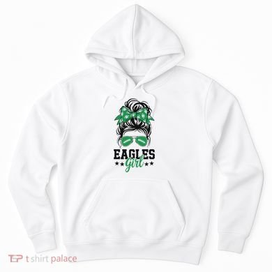 Eagles Girl Messy Bun Hoodie