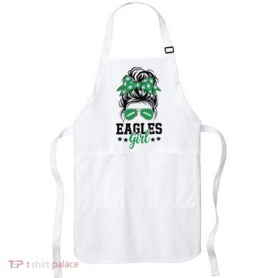 Eagles Girl Messy Bun Apron