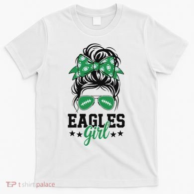Eagles Girl Messy Bun T-Shirt