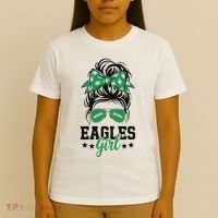Eagles Girl Messy Bun T-Shirt thumb 4