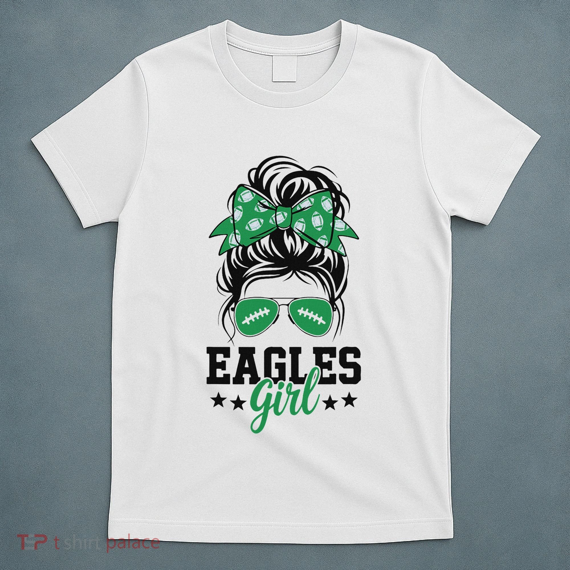 Eagles Girl Messy Bun T-Shirt