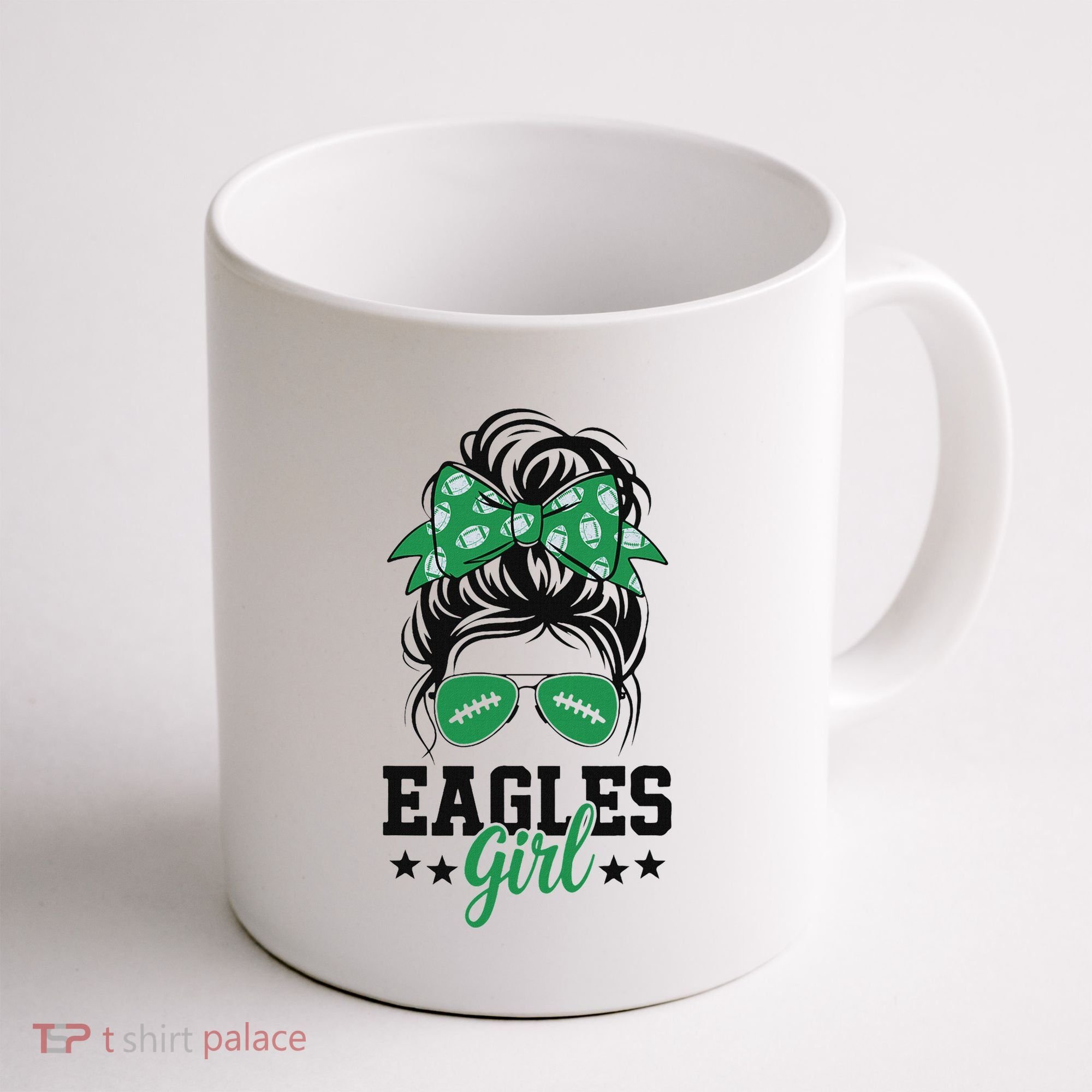 Eagles Girl Messy Bun Coffee Mug