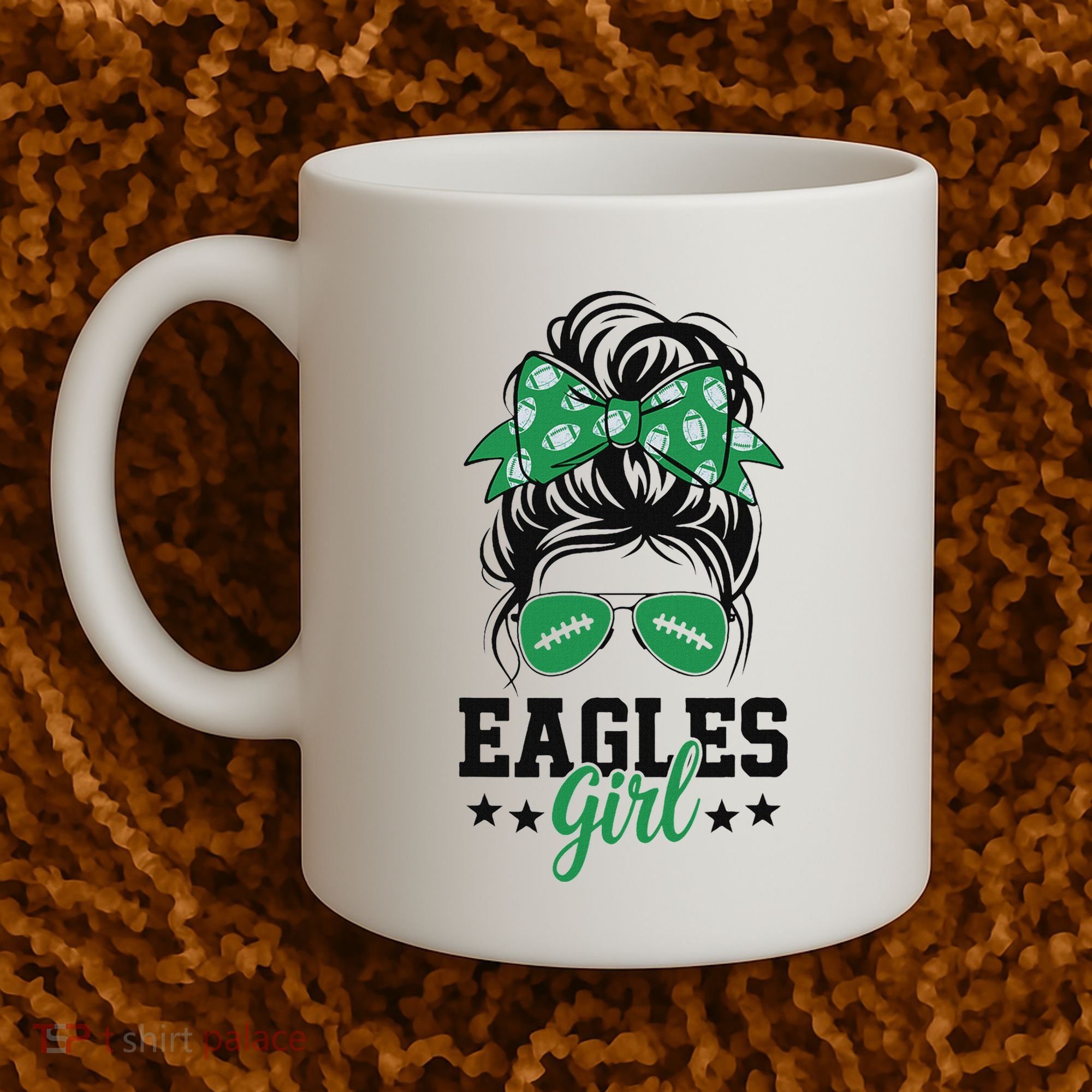Eagles Girl Messy Bun Coffee Mug
