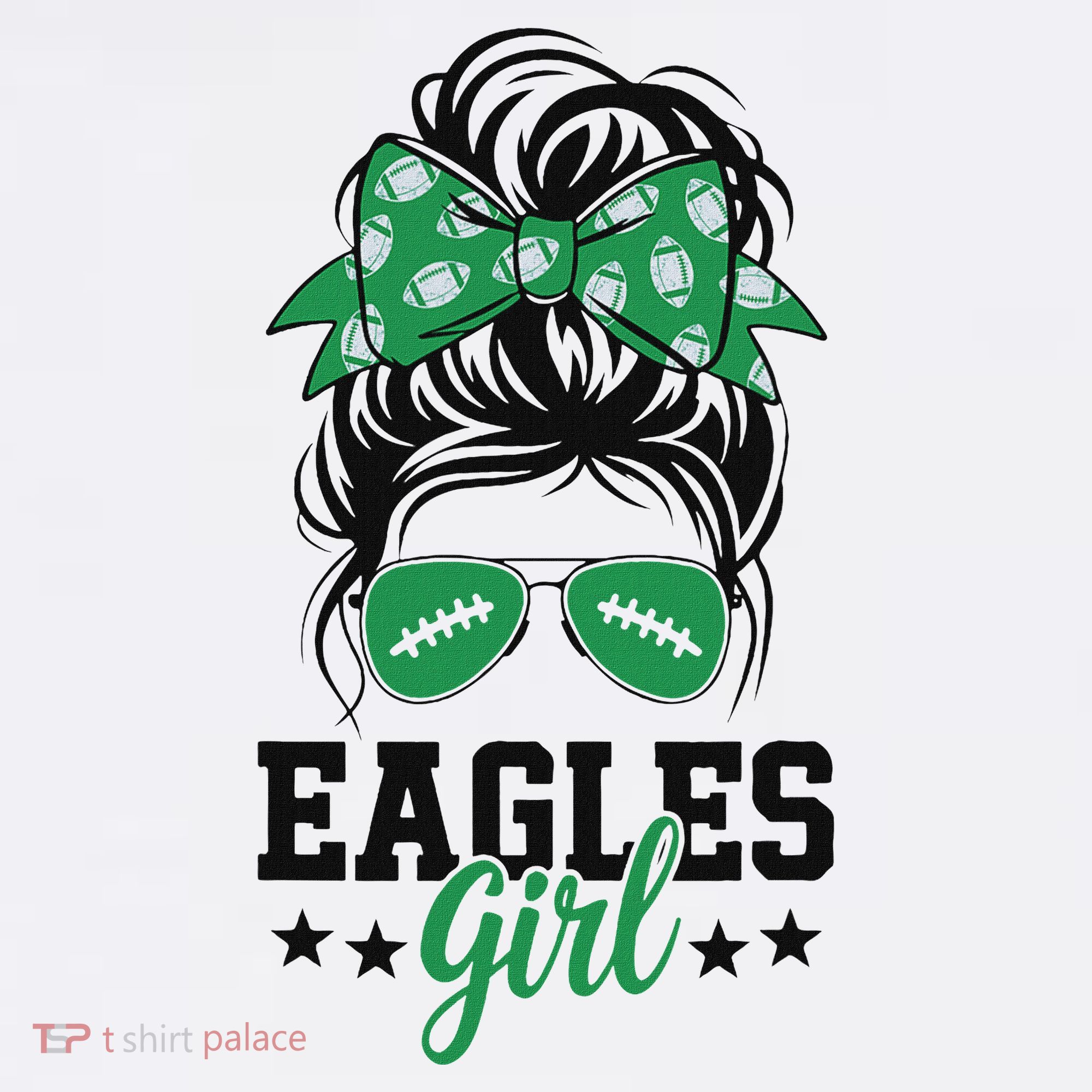 Eagles Girl Messy Bun Women's Hoodie