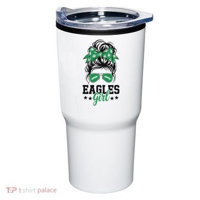 Eagles Girl Messy Bun Tumbler