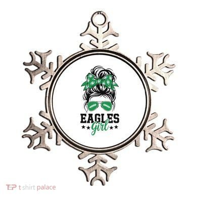 Eagles Girl Messy Bun Ornament