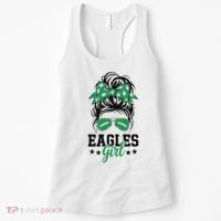 Eagles Girl Messy Bun Women's Tank Top thumb 0