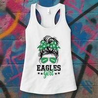 Eagles Girl Messy Bun Women's Tank Top thumb 3