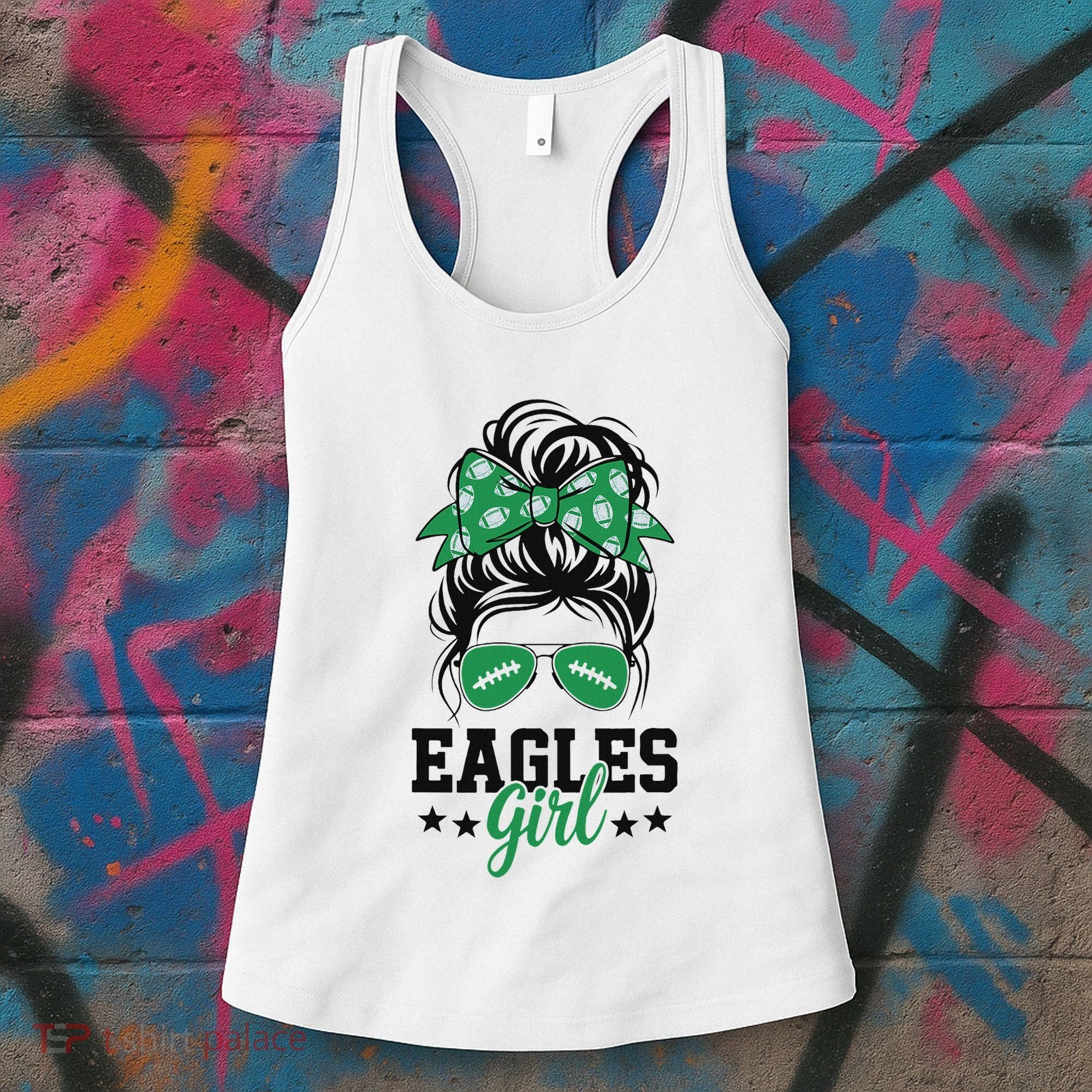 Eagles Girl Messy Bun Women's Tank Top