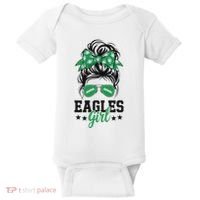 Eagles Girl Messy Bun Baby Bodysuit thumb 0