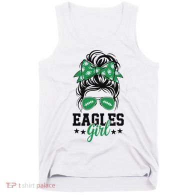 Eagles Girl Messy Bun Tank Top