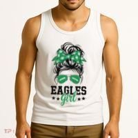 Eagles Girl Messy Bun Tank Top thumb 3