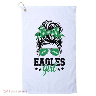 Eagles Girl Messy Bun Golf Towel