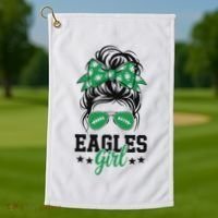 Eagles Girl Messy Bun Golf Towel thumb 1