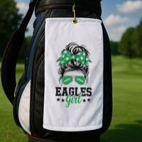 Eagles Girl Messy Bun Golf Towel thumb 2