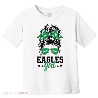 Eagles Girl Messy Bun Toddler T-Shirt