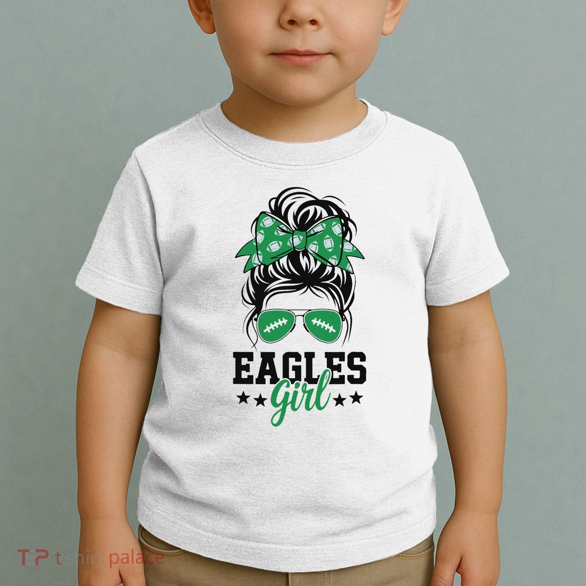 Eagles Girl Messy Bun Toddler T-Shirt