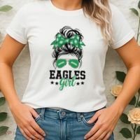 Eagles Girl Messy Bun Women's T-Shirt thumb 2