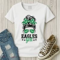 Eagles Girl Messy Bun Women's T-Shirt thumb 3