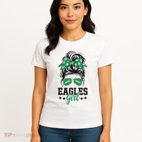 Eagles Girl Messy Bun Women's T-Shirt thumb 4