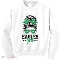 Eagles Girl Messy Bun Kids Sweatshirt thumb 0