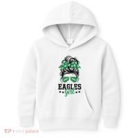 Eagles Girl Messy Bun Kids Hoodie thumb 0