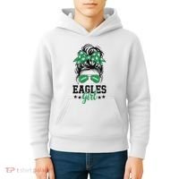 Eagles Girl Messy Bun Kids Hoodie thumb 4