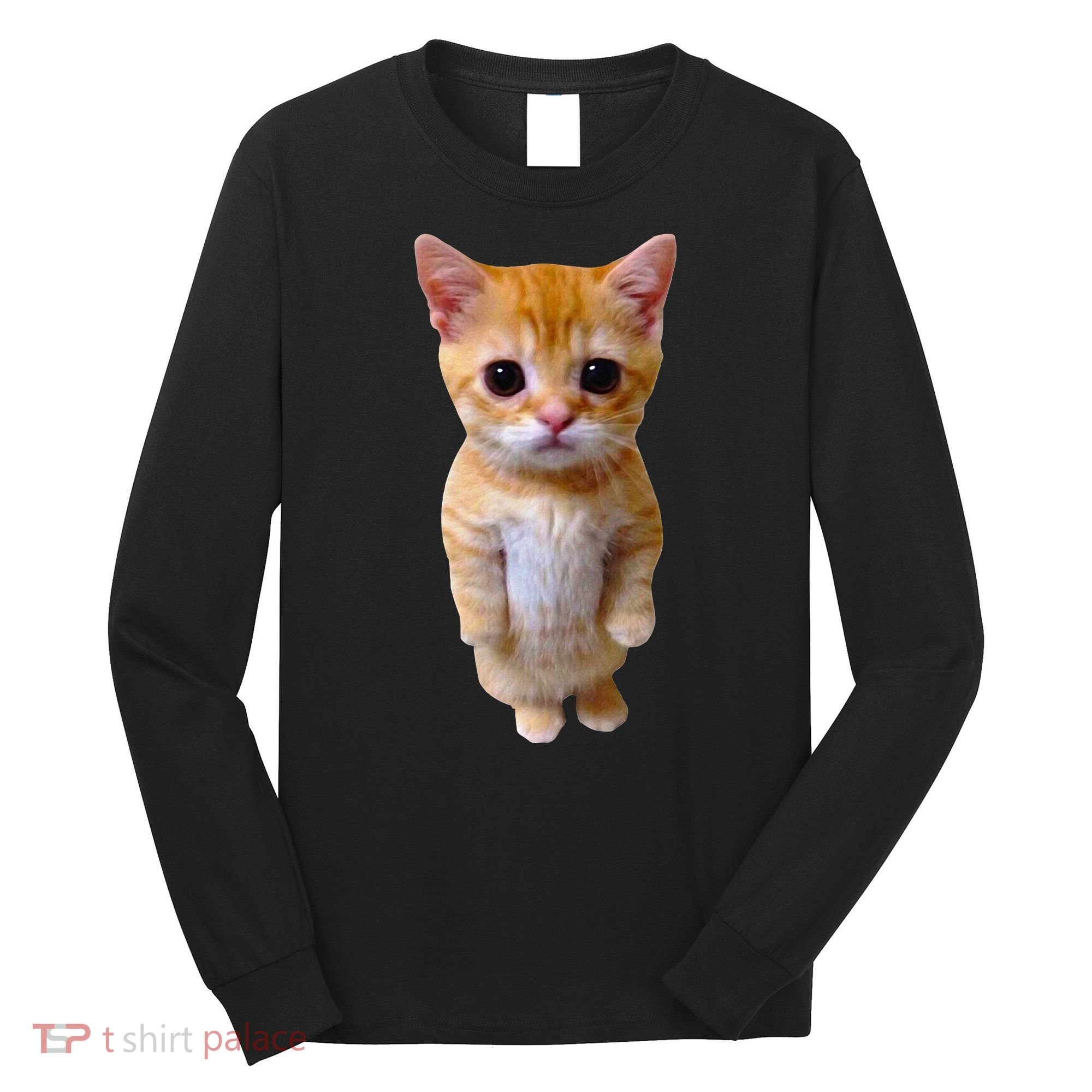 El Gato Meme Sad Crying Cat Munchkin Kitty Meme Trendy Long Sleeve Shirt