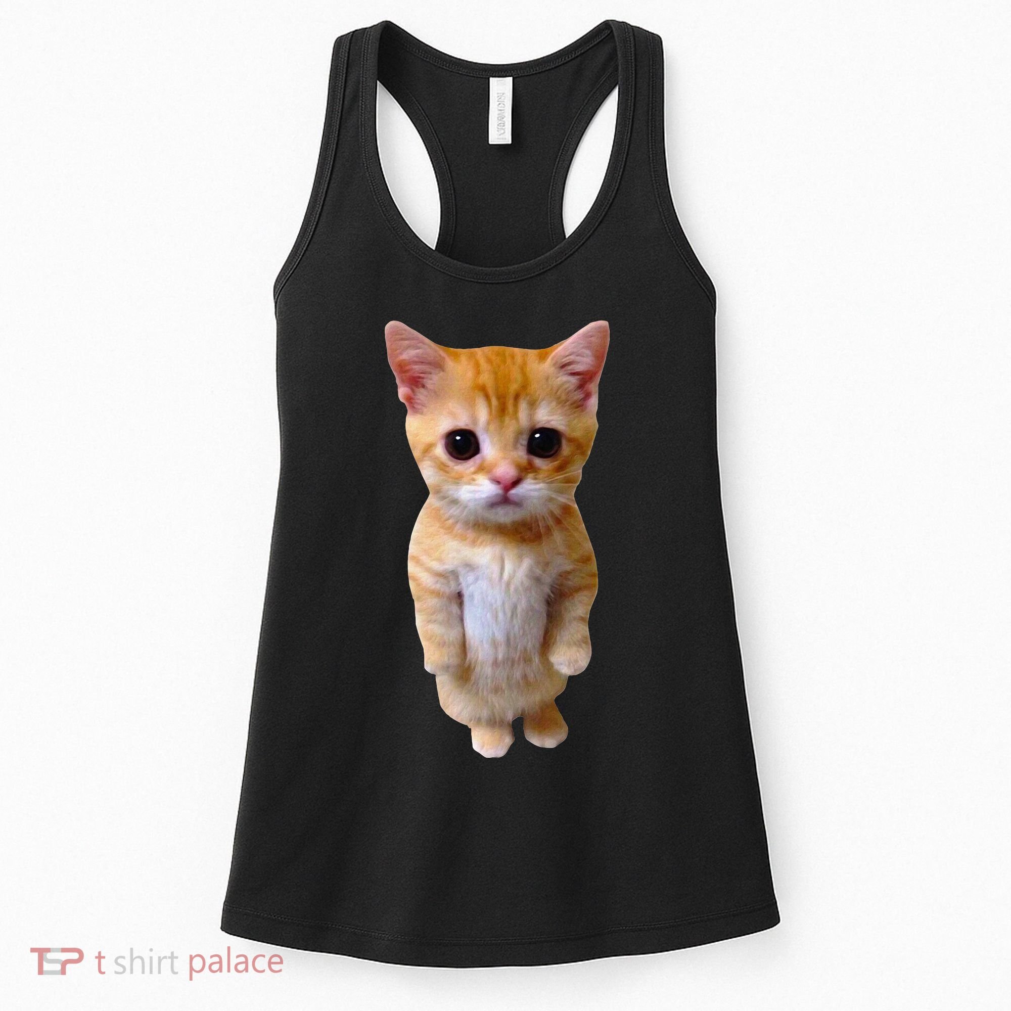 El Gato Meme Sad Crying Cat Munchkin Kitty Meme Trendy Women's Tank Top