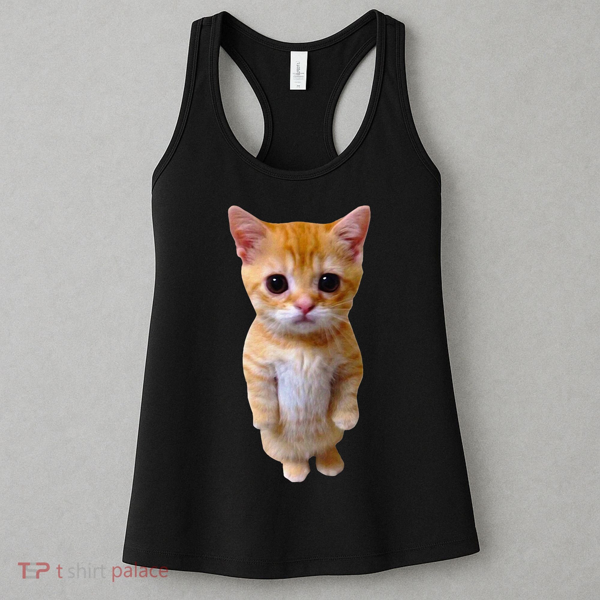 El Gato Meme Sad Crying Cat Munchkin Kitty Meme Trendy Women's Tank Top