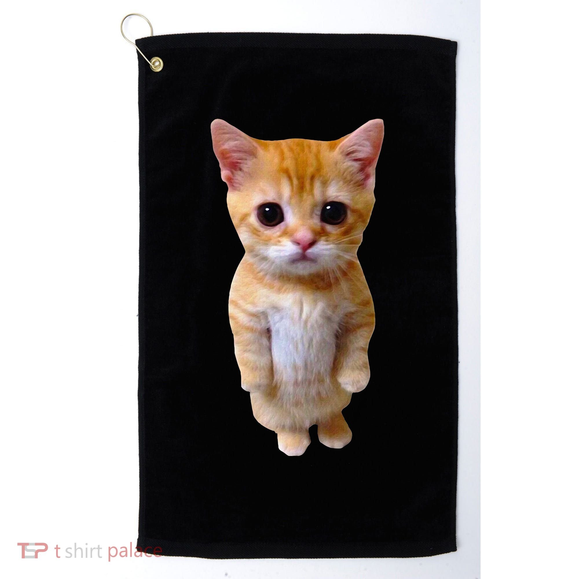 El Gato Meme Sad Crying Cat Munchkin Kitty Meme Trendy Golf Towel
