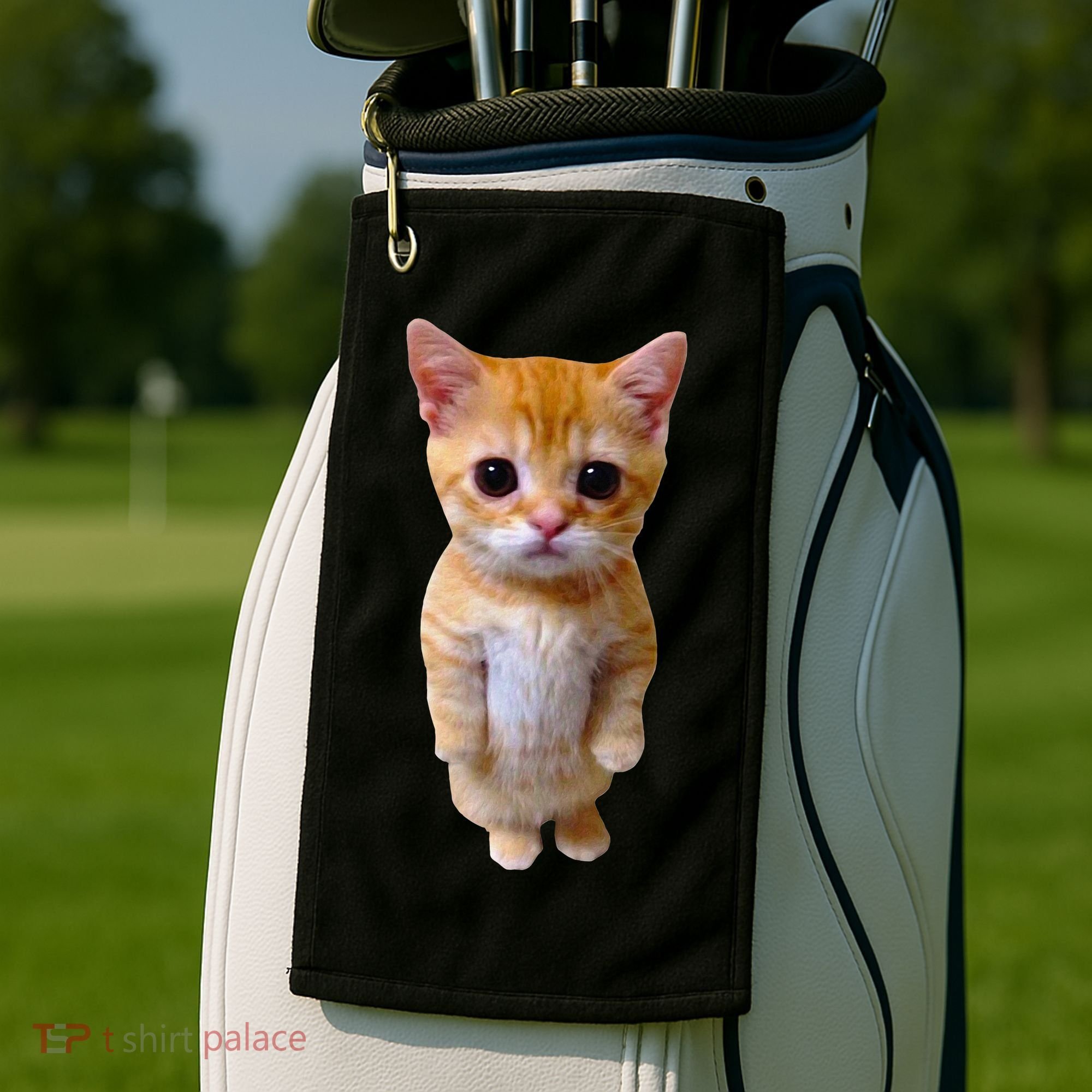 El Gato Meme Sad Crying Cat Munchkin Kitty Meme Trendy Golf Towel