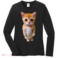 El Gato Meme Sad Crying Cat Munchkin Kitty Meme Trendy Women's Long Sleeve Shirt thumb 0