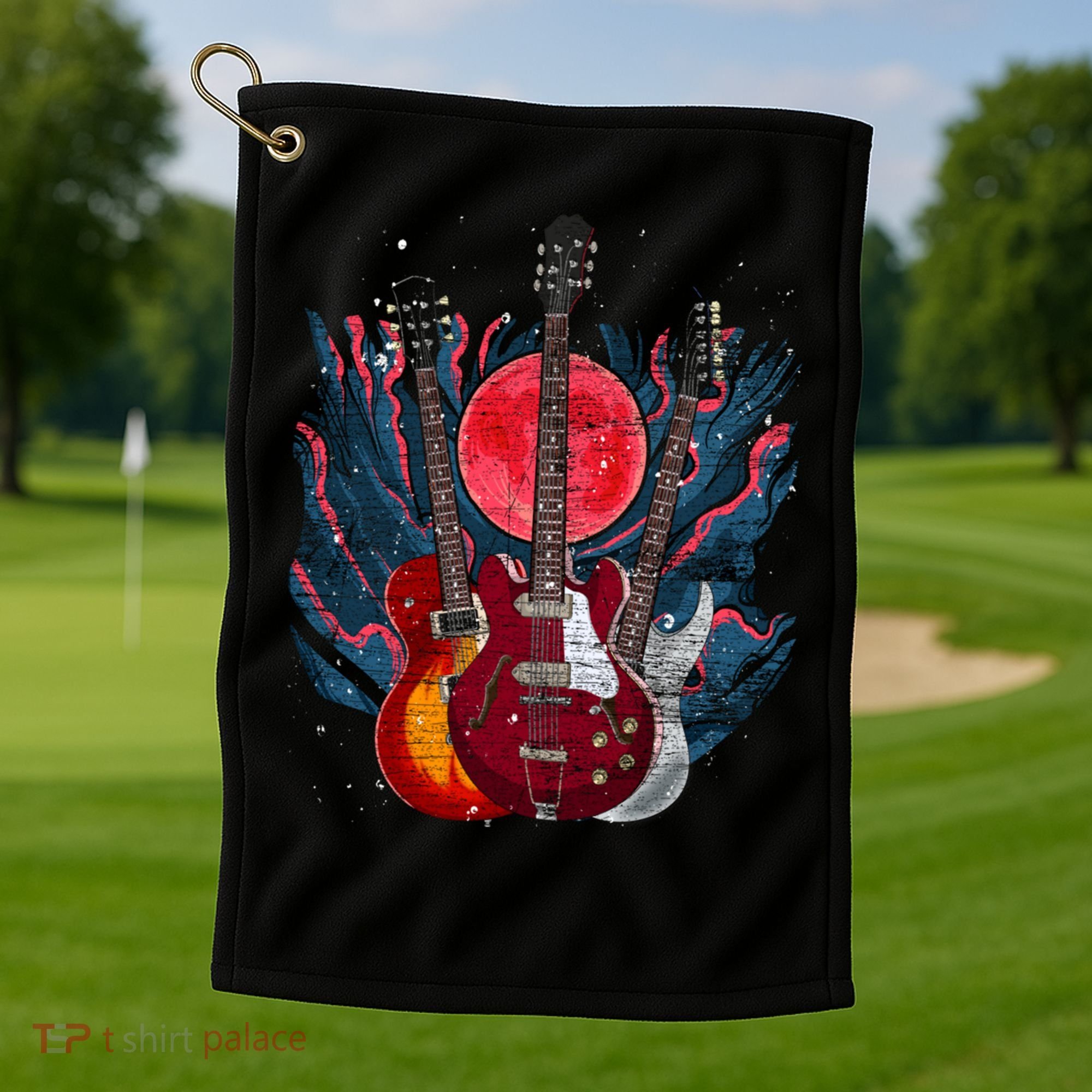 Electric Guitar Musical Instrut Guitarist Guitar Funny Gift Golf Towel
