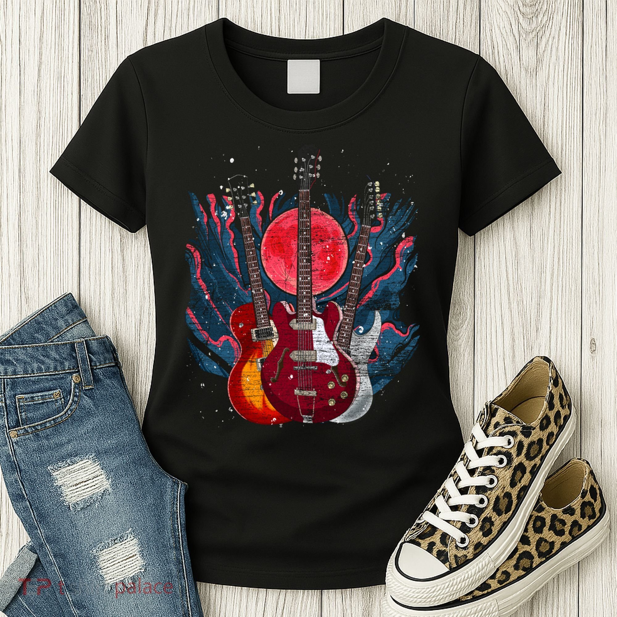 Electric Guitar Musical Instrut Guitarist Guitar Funny Gift Women's T-Shirt
